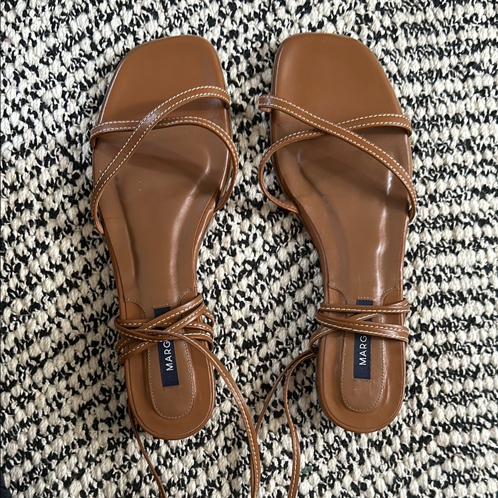 Margot Brown Leather Sandals with Minimalist Design